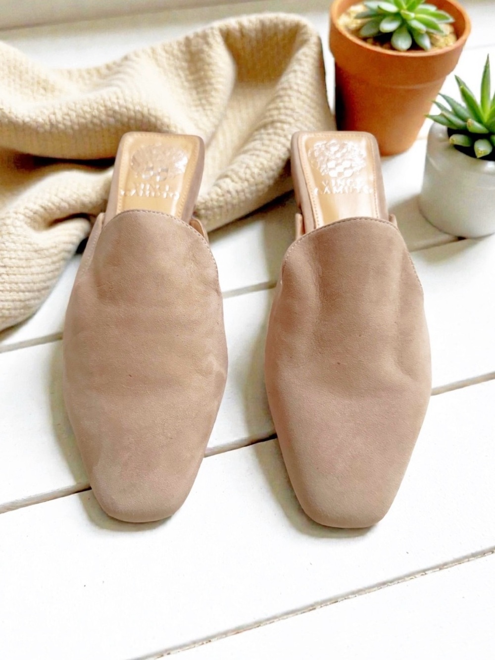 Vince Camuto Taupe Slip-On Mules/Loafers NWOT